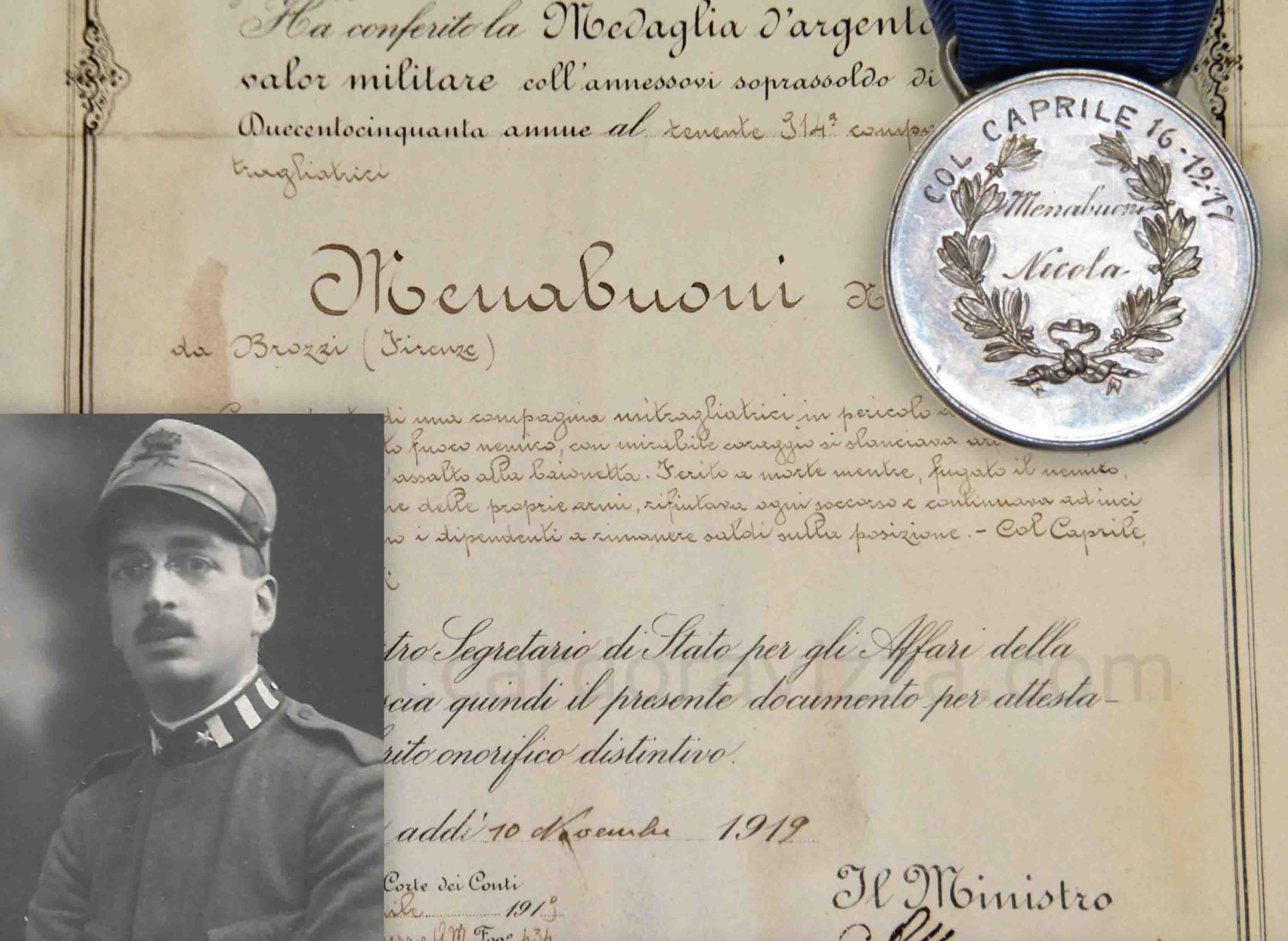 Tenente Nicola Menabuoni: i cimeli ritrovati e una storia riemersa dopo oltre un secolo